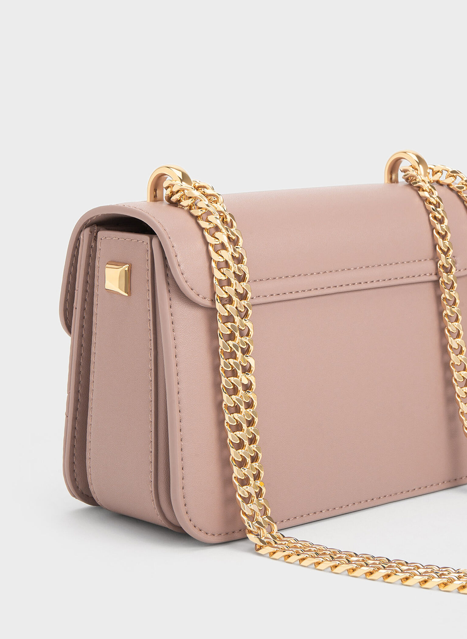 Alva Quilted Chain-Handle Bag, Blush, hi-res