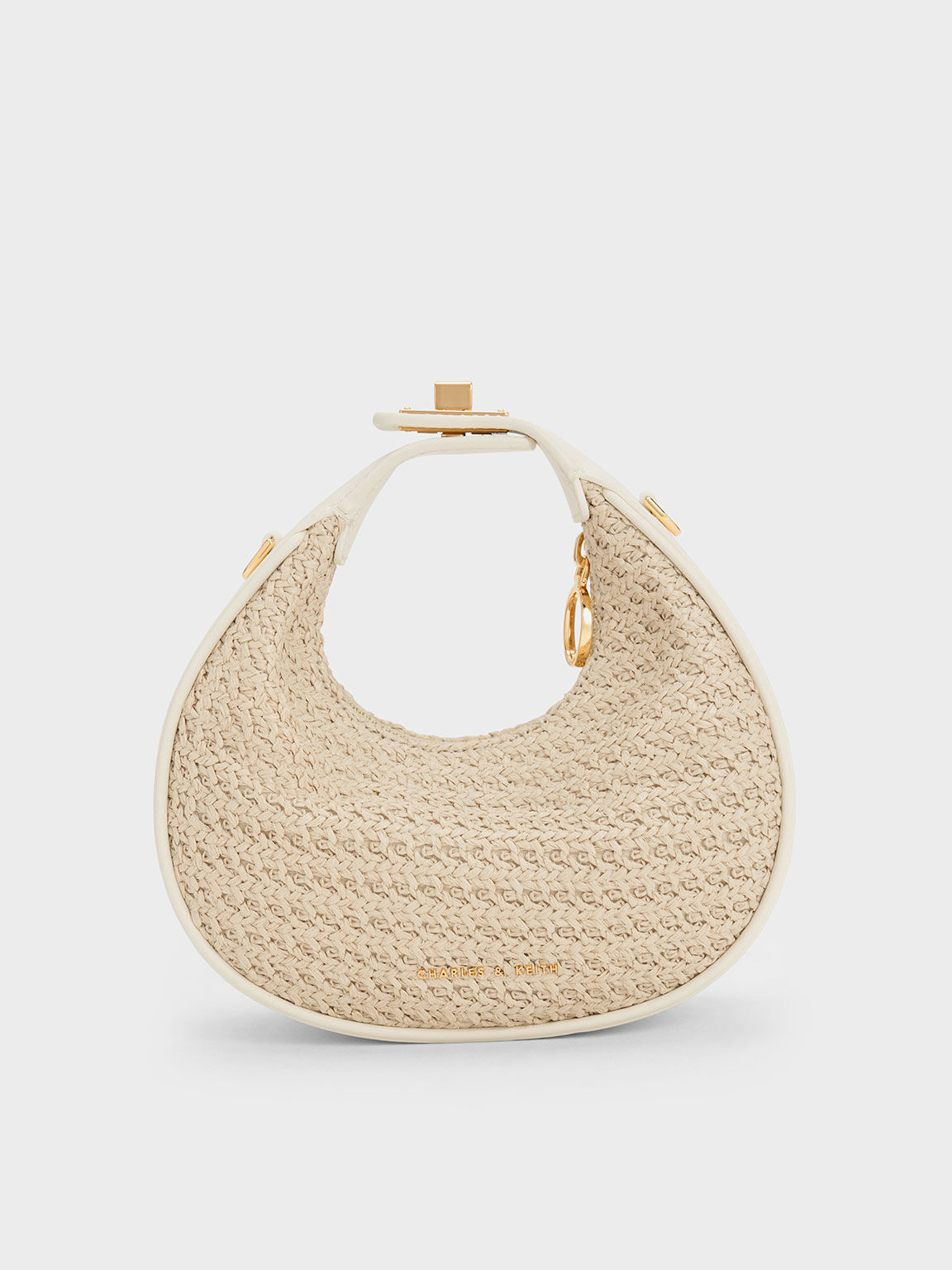 Mini Woven Crescent Hobo Bag, Chalk, hi-res