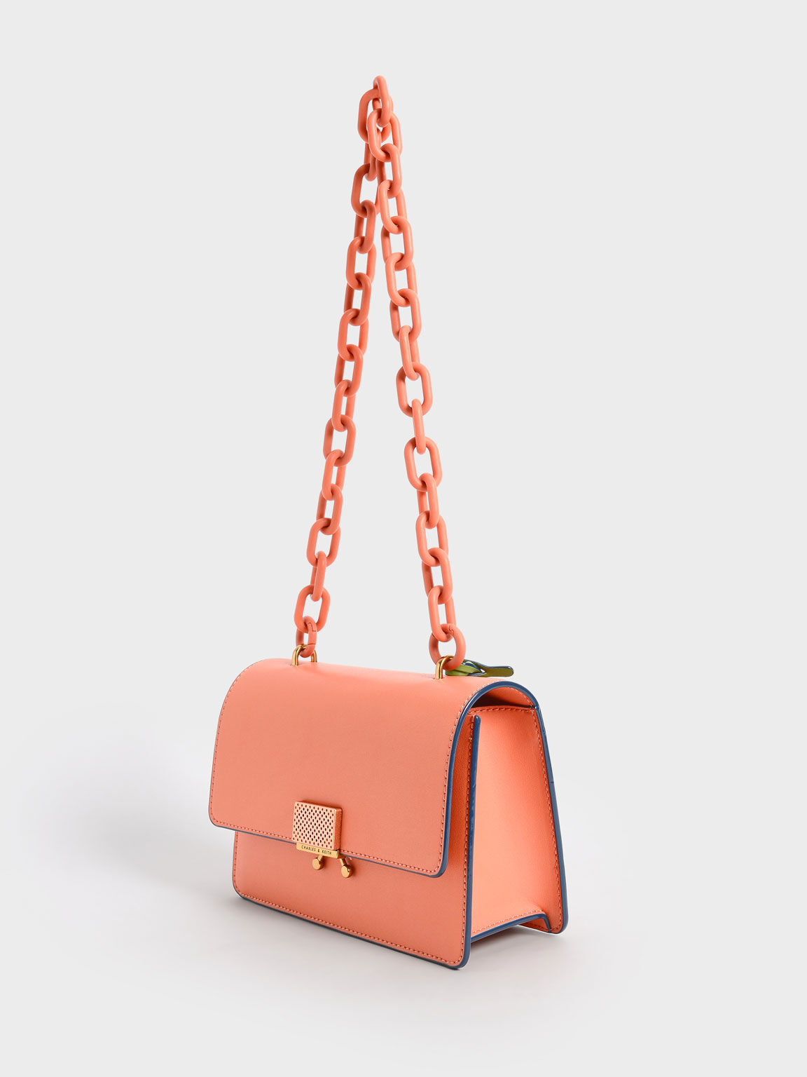 Twisty Shoulder Bag, Orange, hi-res
