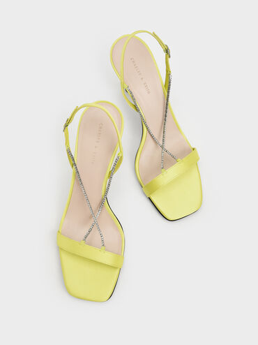 Adel Recycled Polyester Gem-Strap Stiletto Sandals, Lime, hi-res