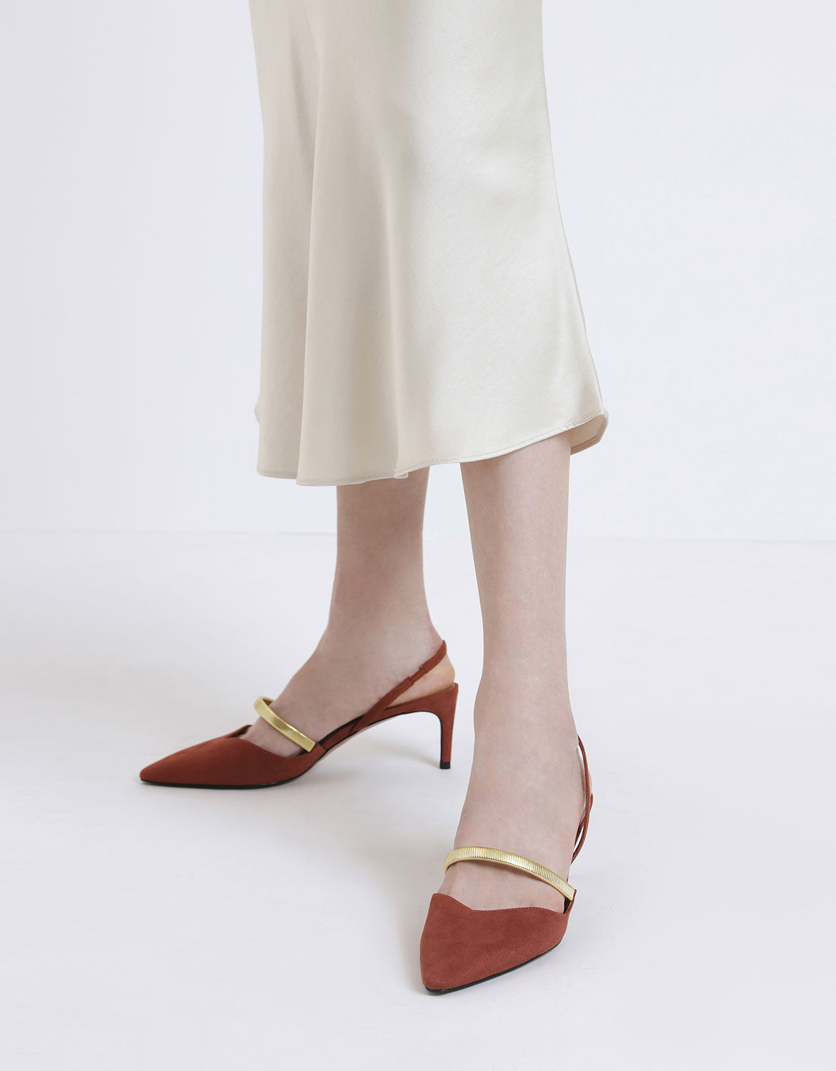 Brick Gold Mary Jane Strap Textured 