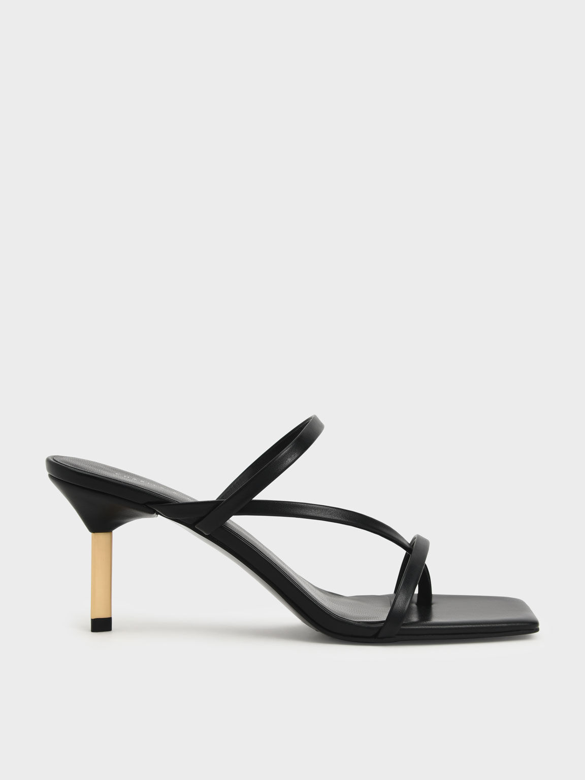 Black Toe Loop Blade Heel Sandals CHARLES KEITH International