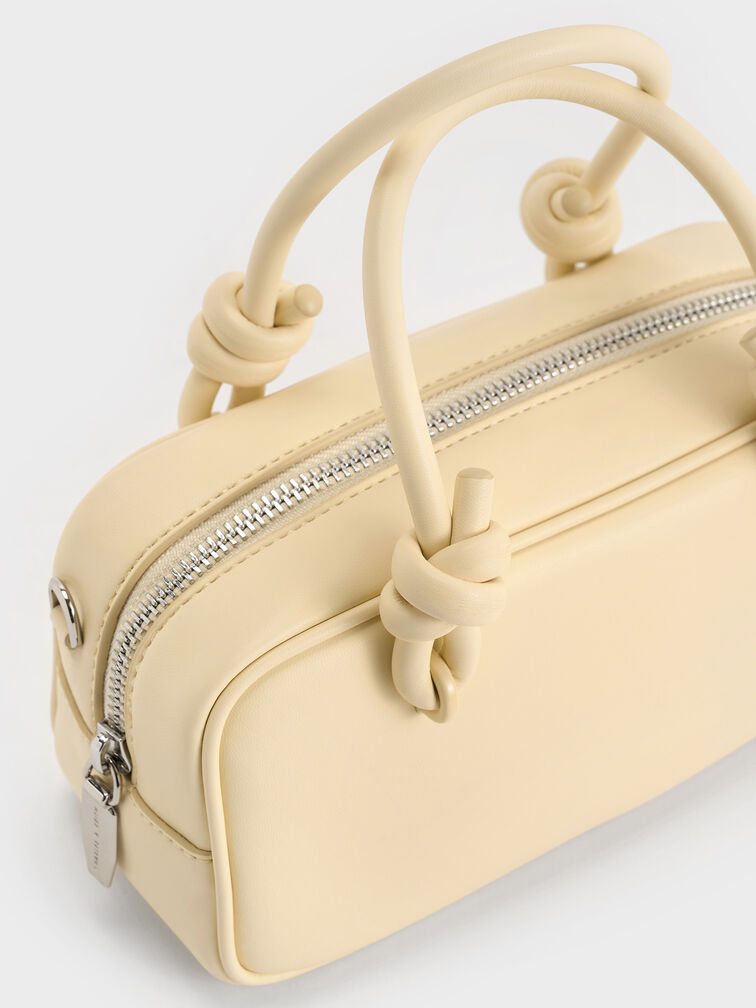 Sammie Knotted-Handle Elongated Bag, Butter Yellow, hi-res