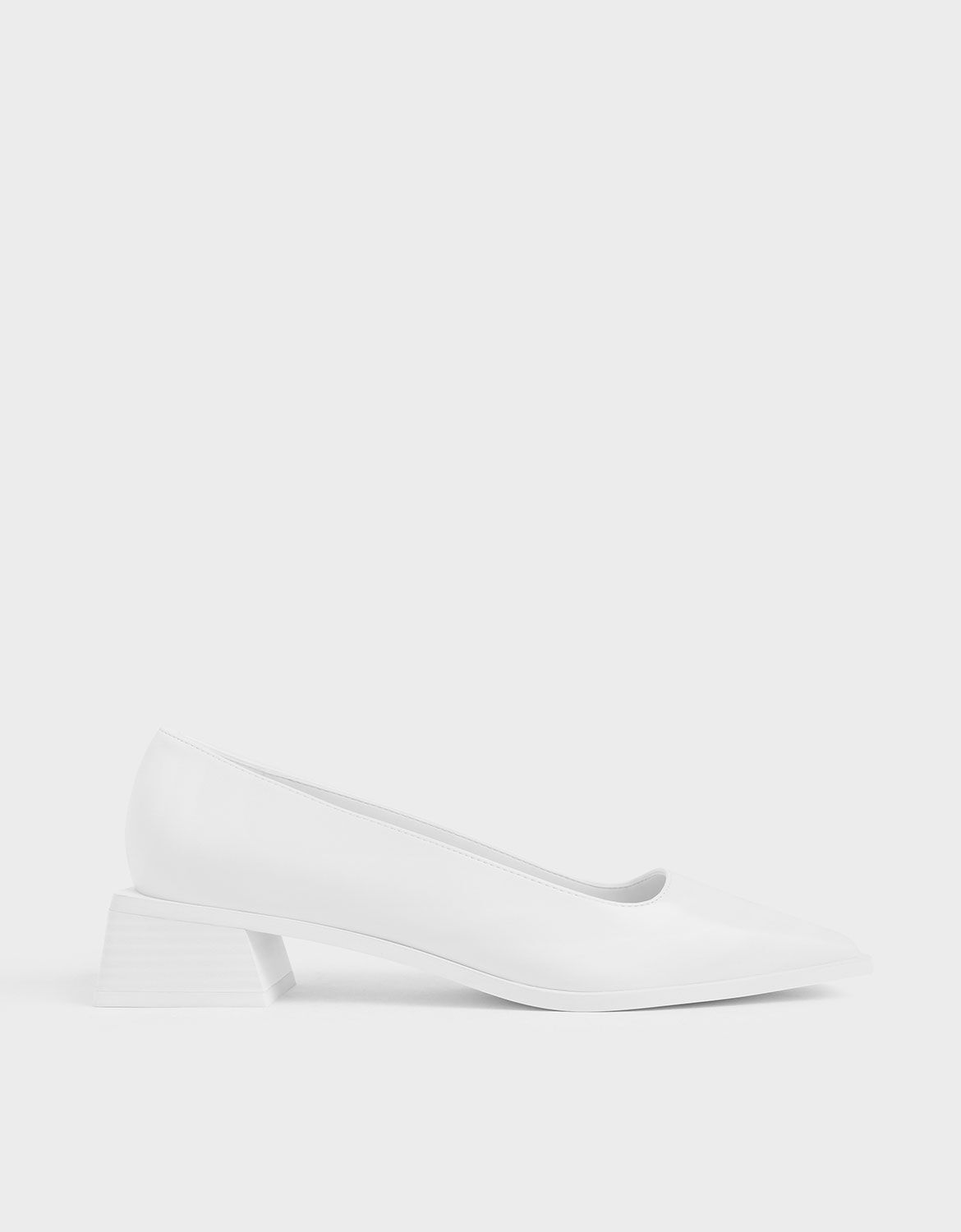 square toe white heels