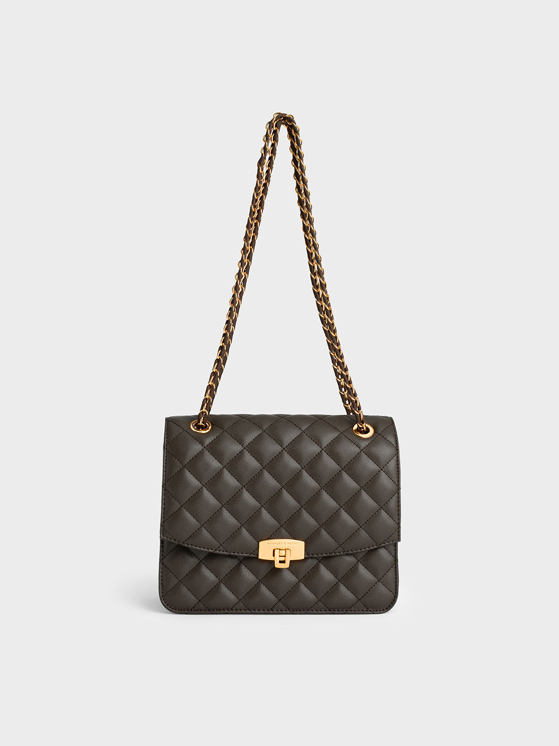 Charles & keith quilted chain strap bag