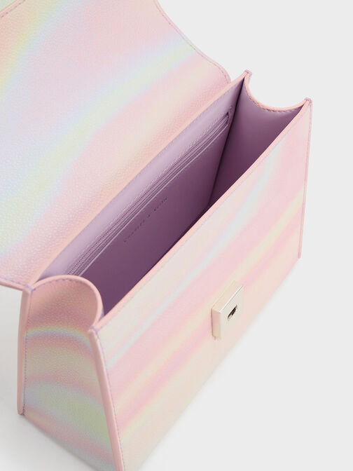 Front Flap Chain Handle Crossbody Bag, Pearl, hi-res