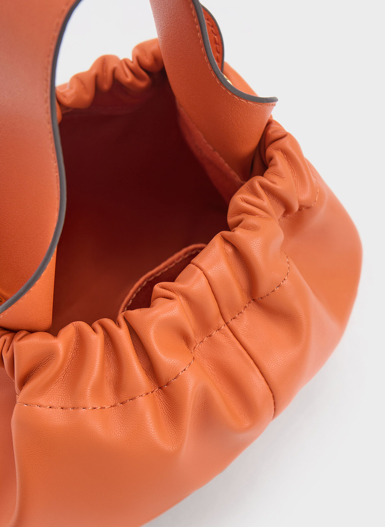 Ally Ruched Slouchy Bag, Orange, hi-res