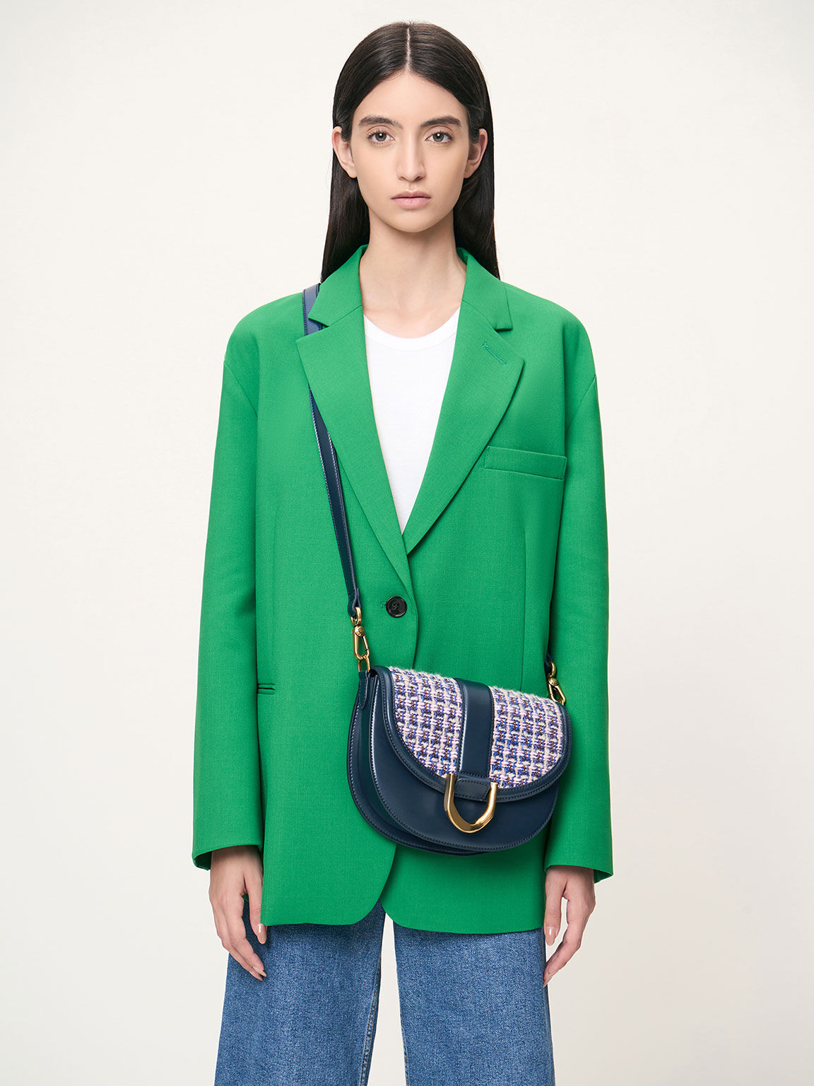 Navy saddle hotsell bag