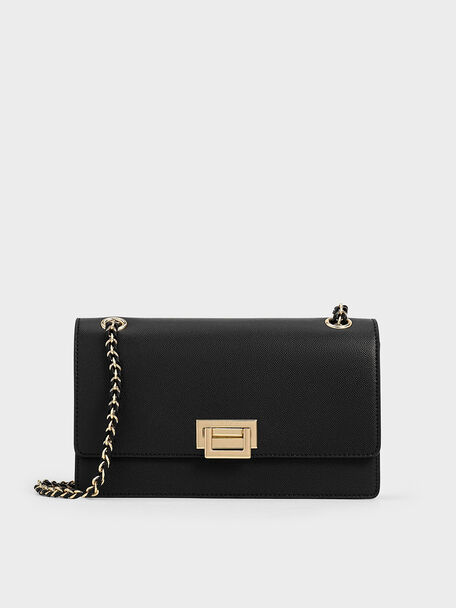 Everline Braided-Strap Shoulder Bag, Black, hi-res