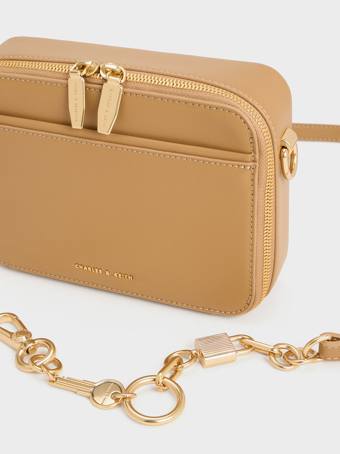 Charles and keith deals double zip crossbody bag
