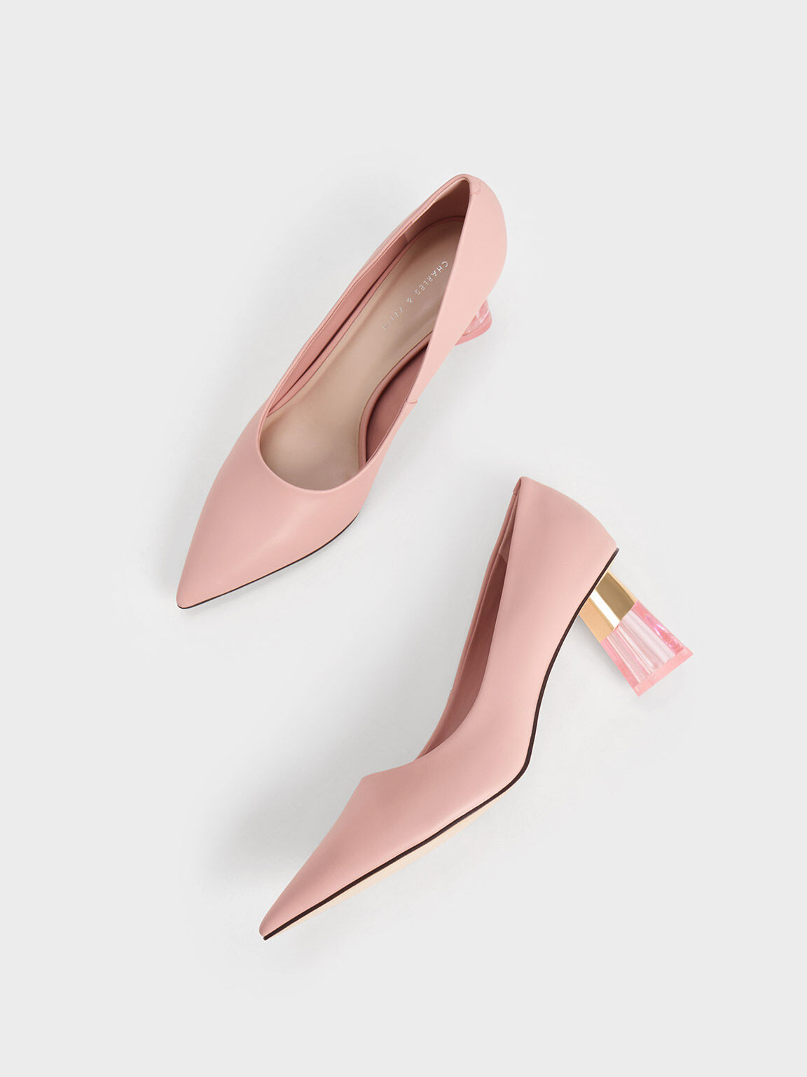 Clear sales pink pumps