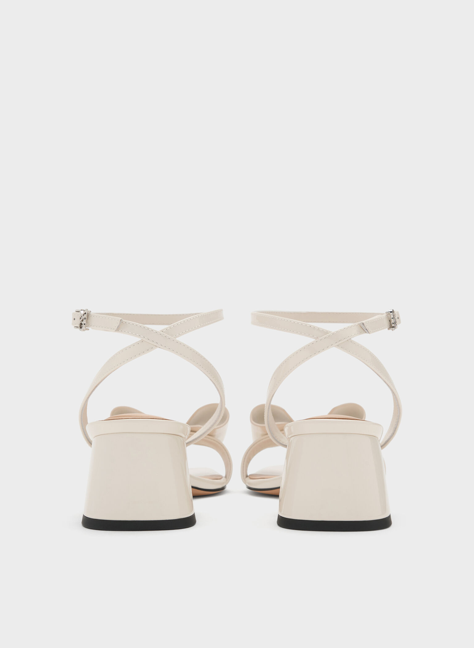 Lu Patent Leather Bow Heeled Sandals, Chalk, hi-res