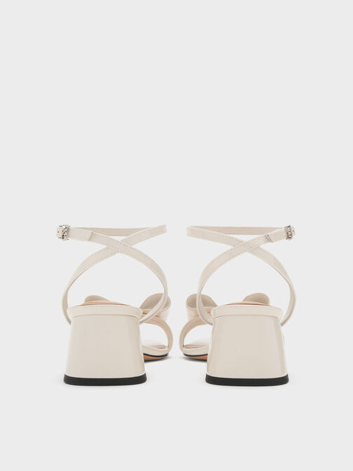 Lu Patent Leather Bow Heeled Sandals, Chalk, hi-res