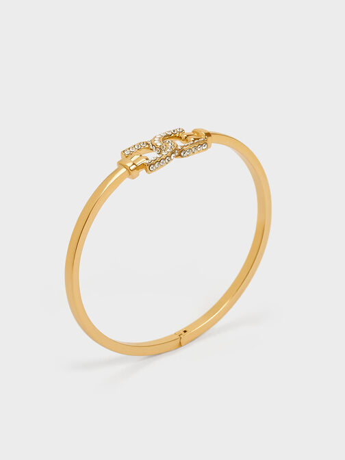Charles & Keith - Women's Swarovski Crystal Cuff Bracelet, Rose Gold, R
