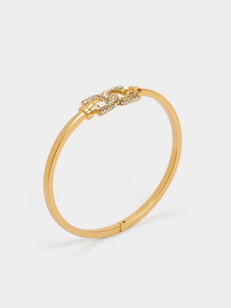 Gabine 施華洛世奇®雙釦手環, 金色, hi-res