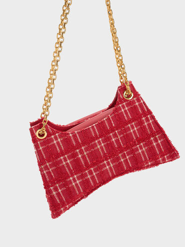 Eudora Tweed Sculptural Bag, Red, hi-res