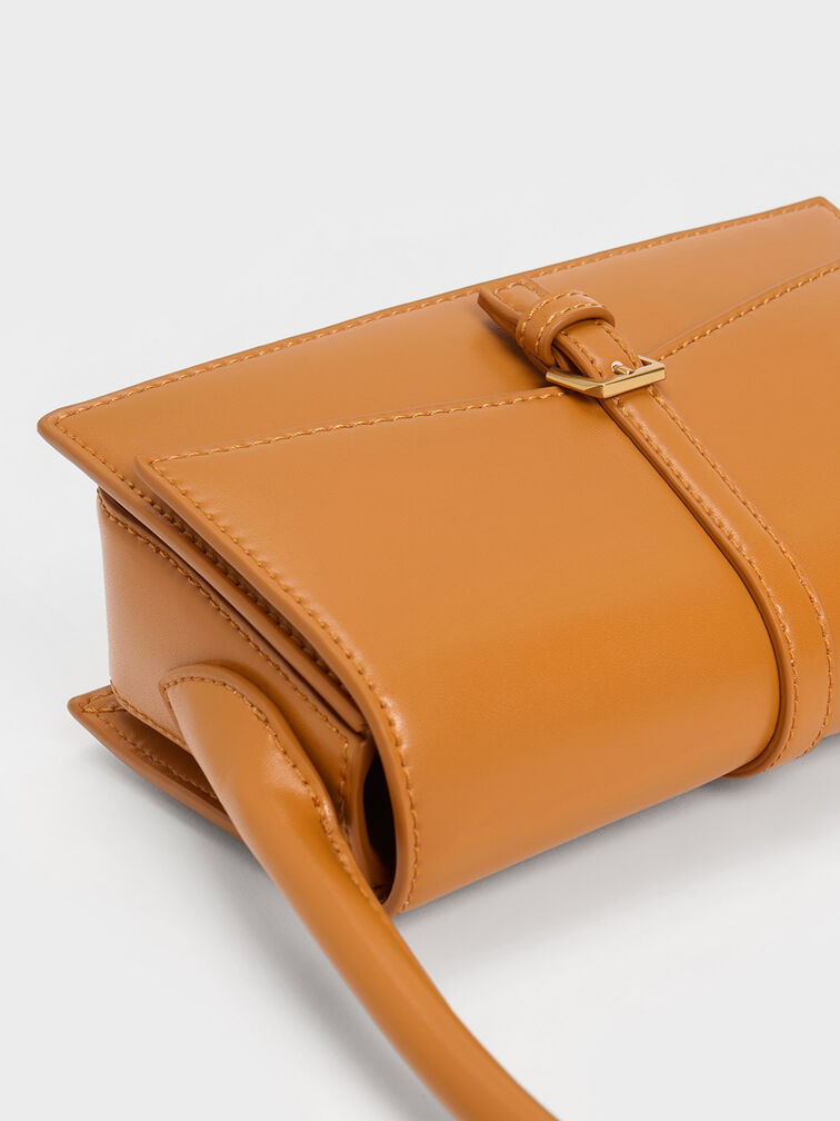 Annelise Belted Trapeze Bag, Orange, hi-res