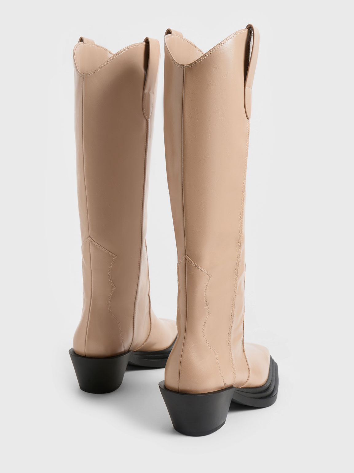 Knee-High Cowboy Boots, Sand, hi-res