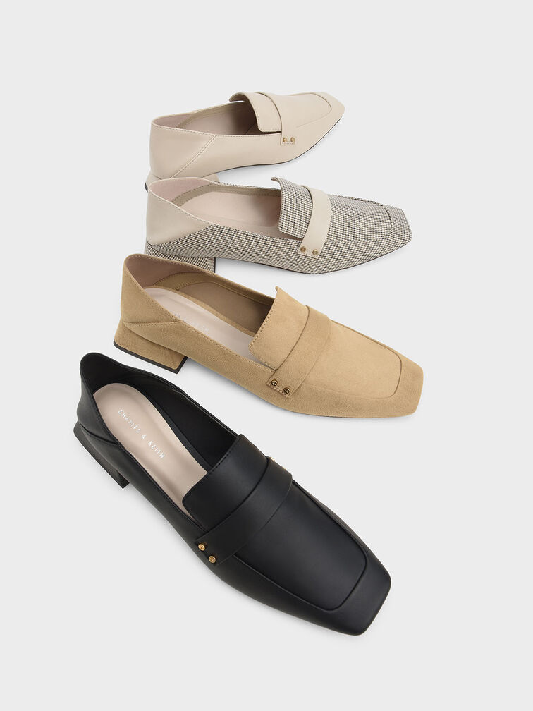 Mocasines Penny negros con punta cuadrada StepBack CHARLES & KEITH US
