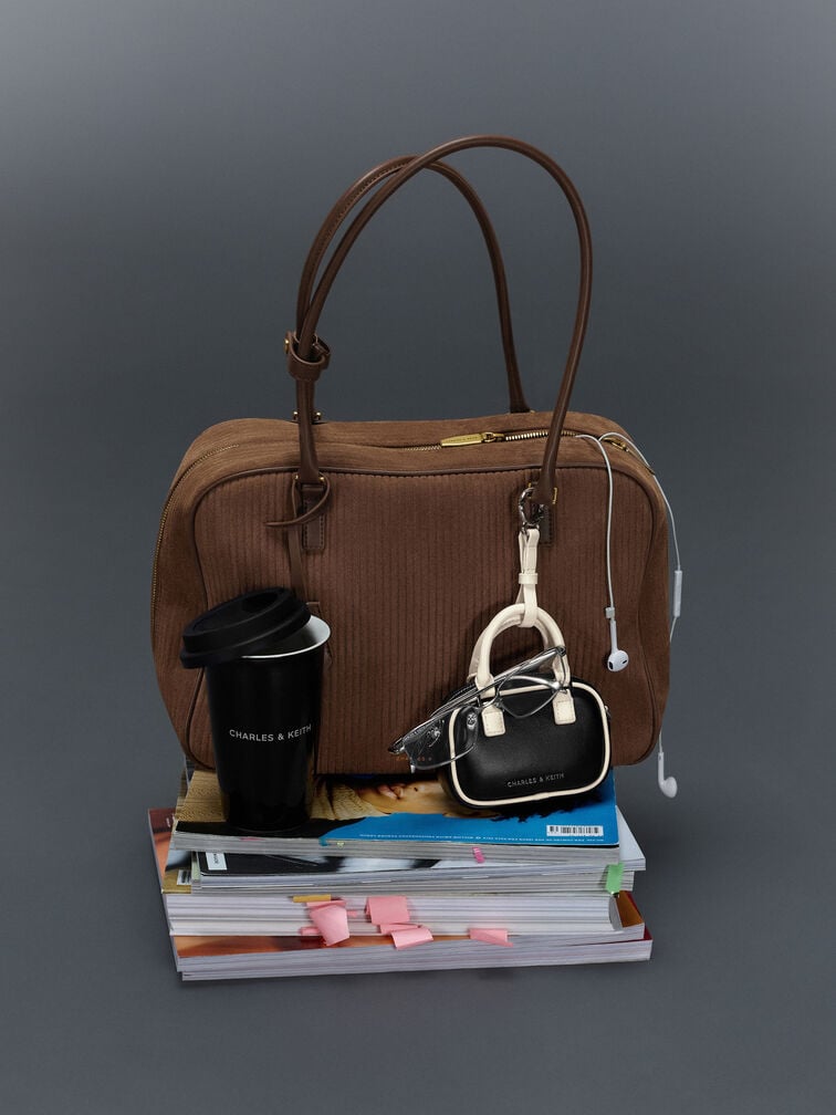 Sianna 大型絨面托特包, 摩卡棕, hi-res