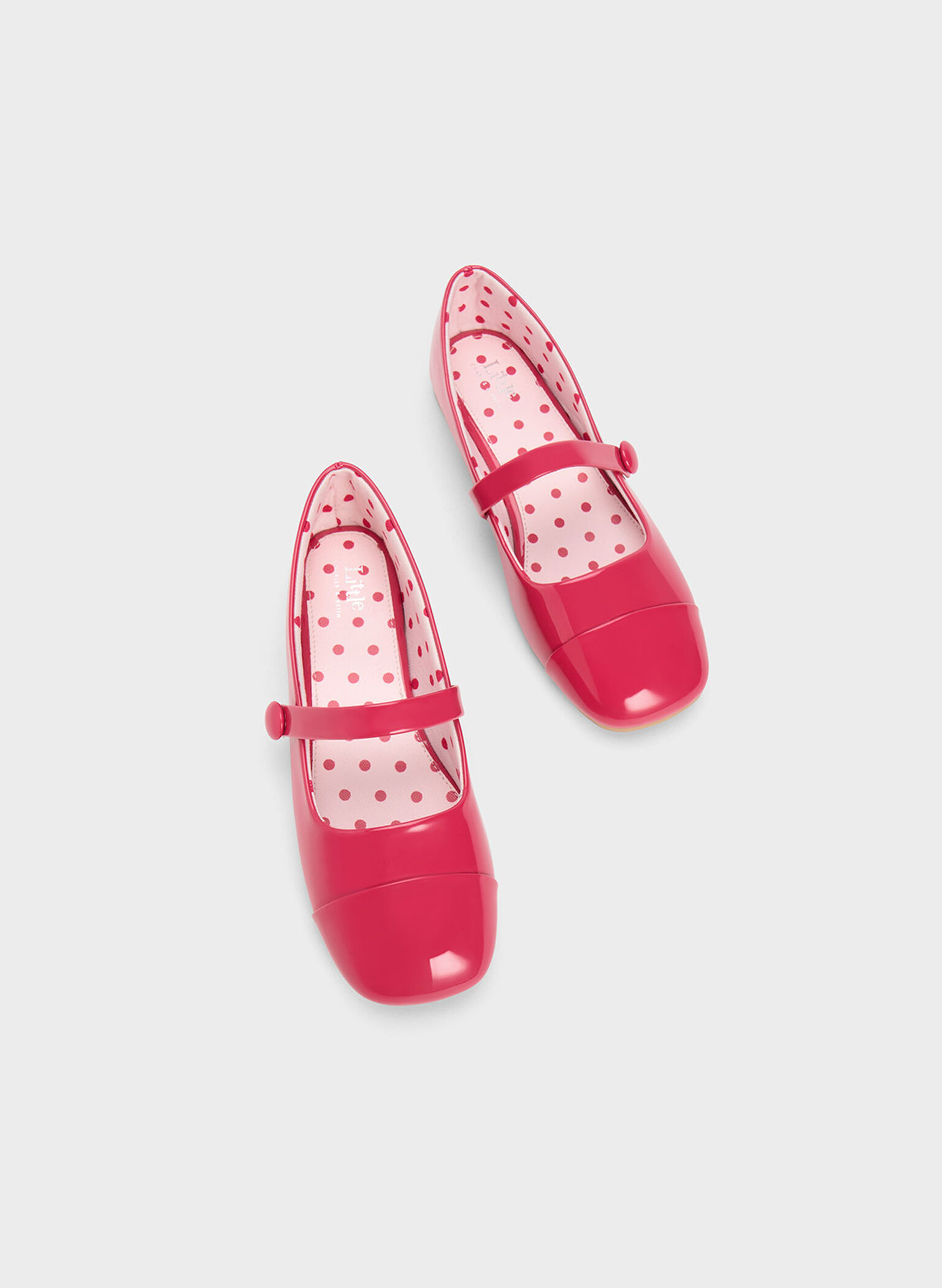 Girls' Patent Mary Jane Flats, Pink, hi-res