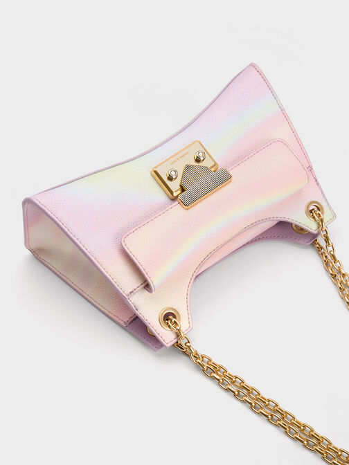 Eudora Swirl-Print Sculptural Bag, Pearl, hi-res