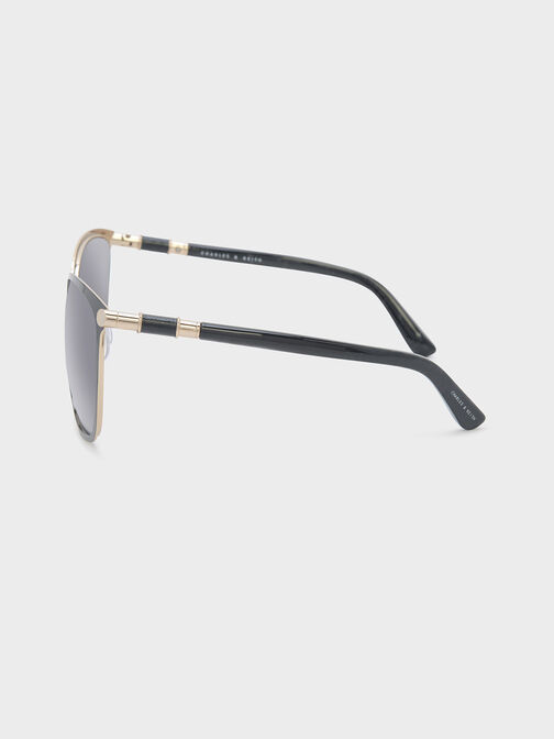 Oversized Square Sunglasses, Black, hi-res