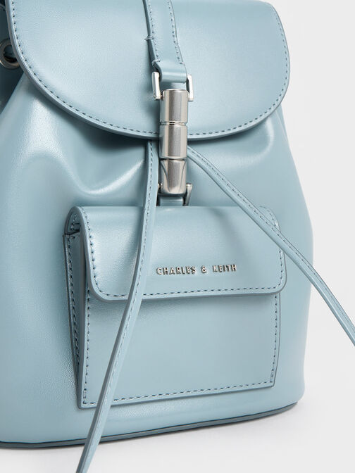 Cesia Metallic Accent Backpack, Slate Blue, hi-res