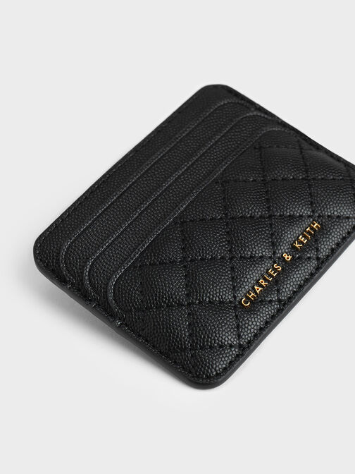 Quilted Cardholder, Black, hi-res