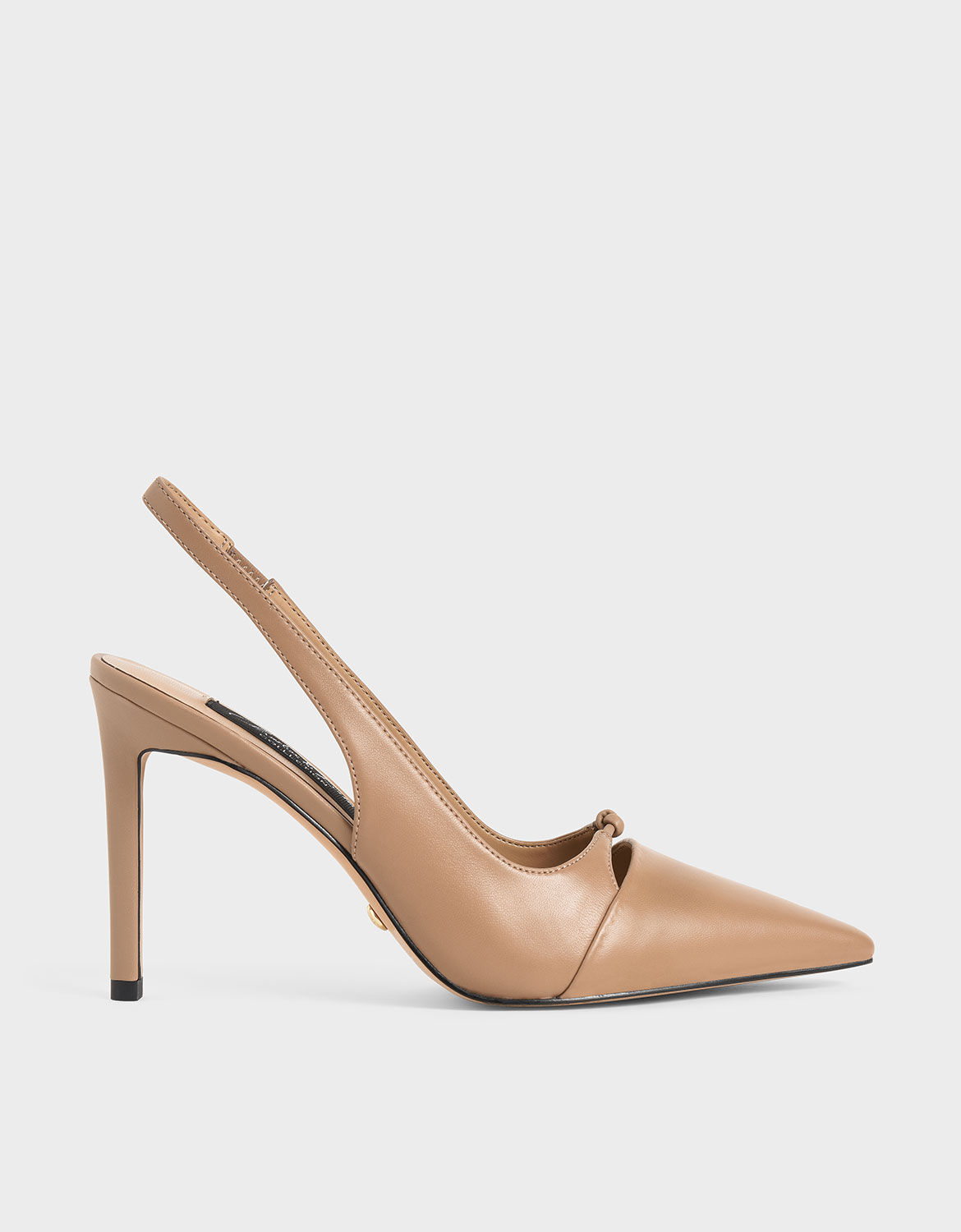 Nude Leather Stiletto Heel Slingback 