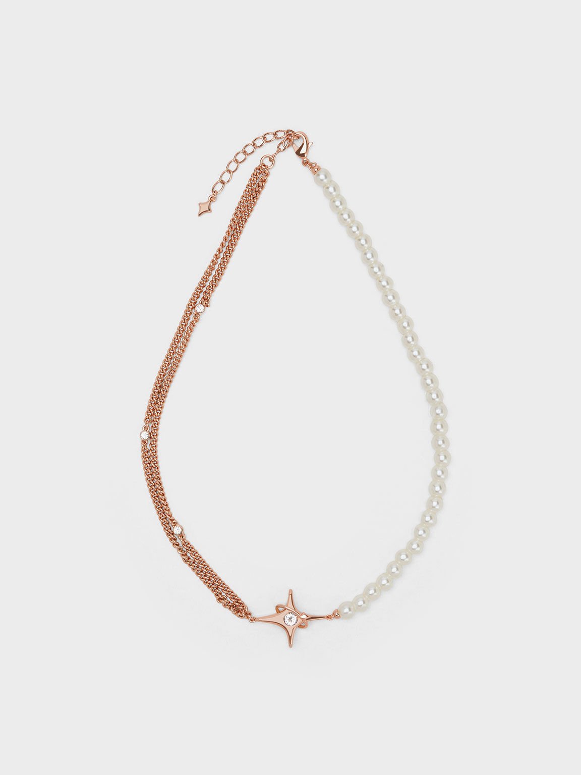 Rose Gold Estelle Star & Pearl Choker Necklace - CHARLES & KEITH ...