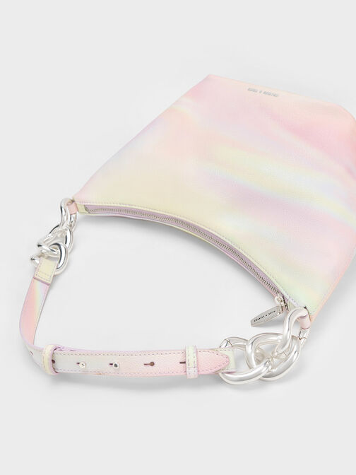 Cayce Swirl-Print Hobo Bag, Pearl, hi-res