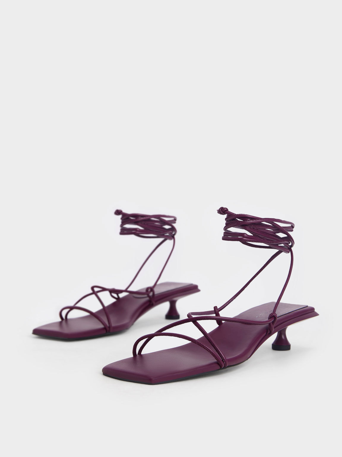 Purple Tie-Around Strappy Sandals 