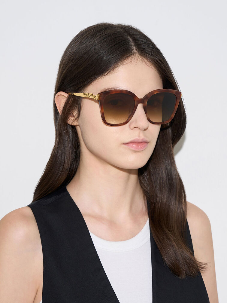 Oversized Square Acetate Sunglasses, T. Shell, hi-res