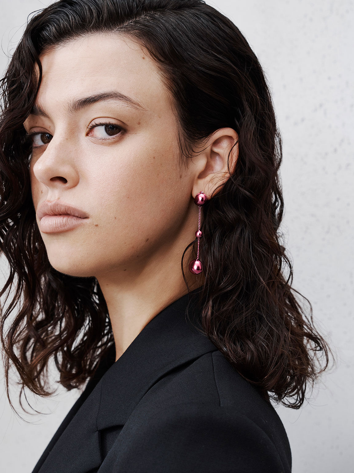 Fuchsia crystal earrings outlet