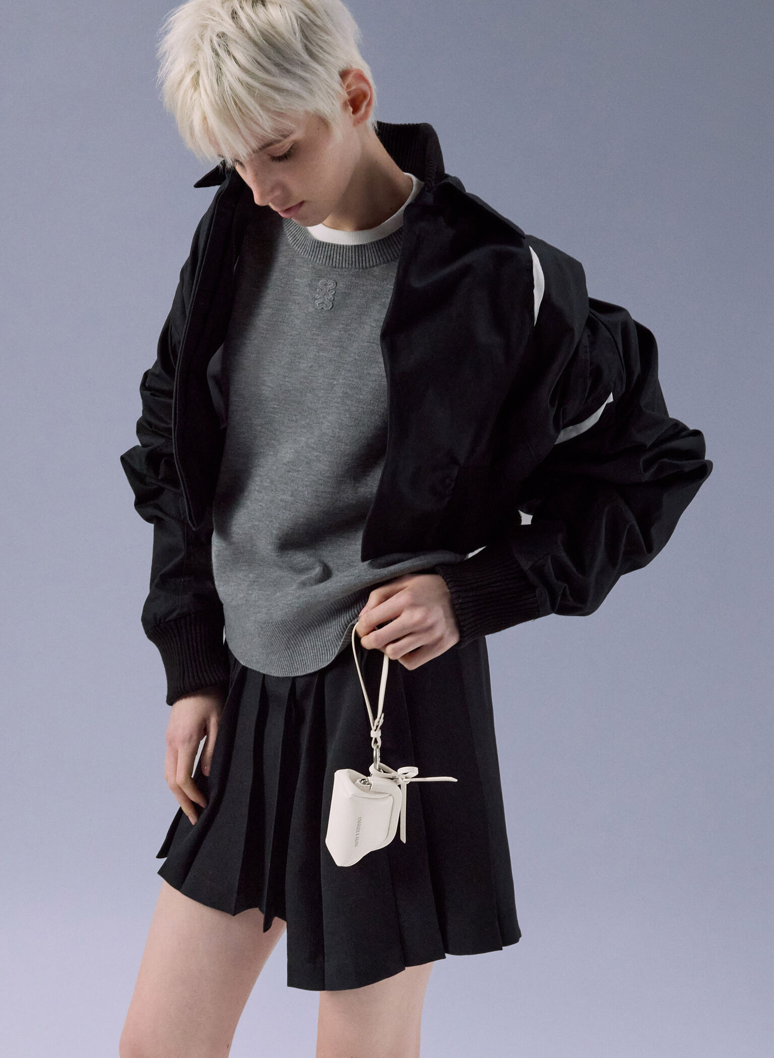 Bow Micro Bag Charm, Meringue White, hi-res