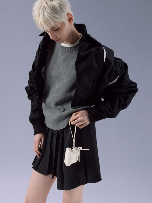 Bow Micro Bag Charm, Meringue White, hi-res