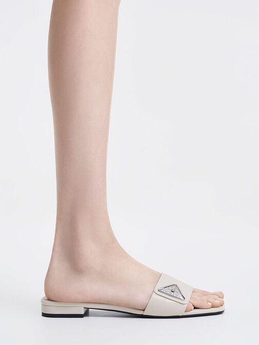 Trice 三角釦拖鞋, 石灰白, hi-res