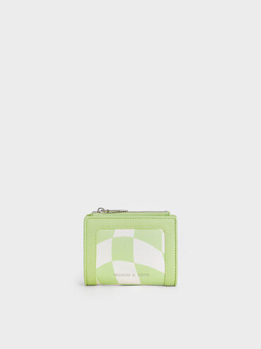 Daylla Checkered Small Wallet, Mint Green, hi-res