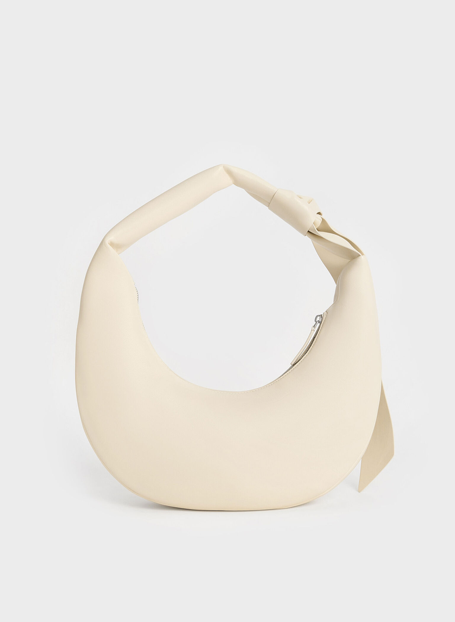Mini Toni Knotted Crescent Hobo Bag, Chalk, hi-res