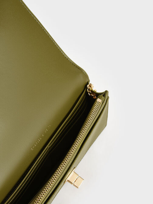 Micaela Quilted Long Wallet, Avocado, hi-res