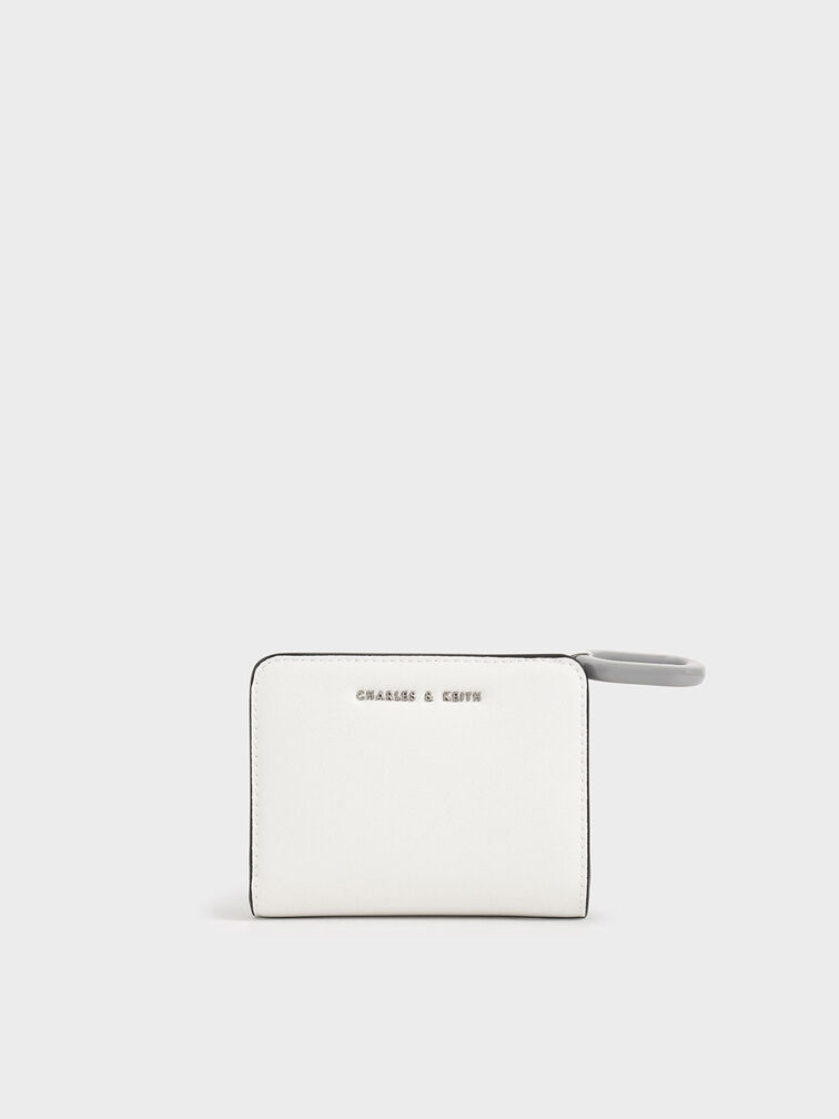 Mini Top Zip Small Wallet, White, hi-res