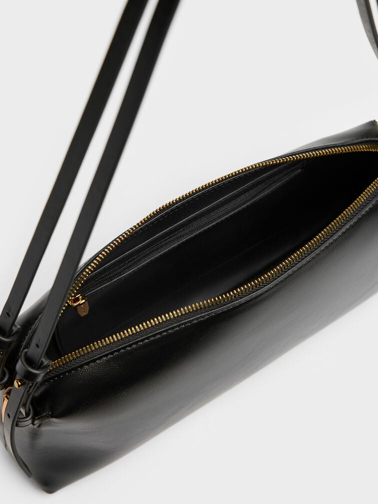 데이나 더블 스트랩 숄더백, 블랙, hi-res