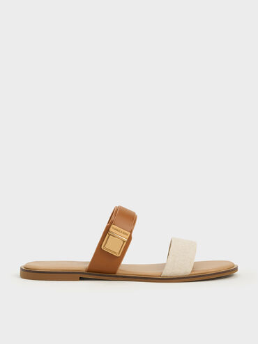 Dove Two-Tone Double-Strap Sandals, Caramel, hi-res