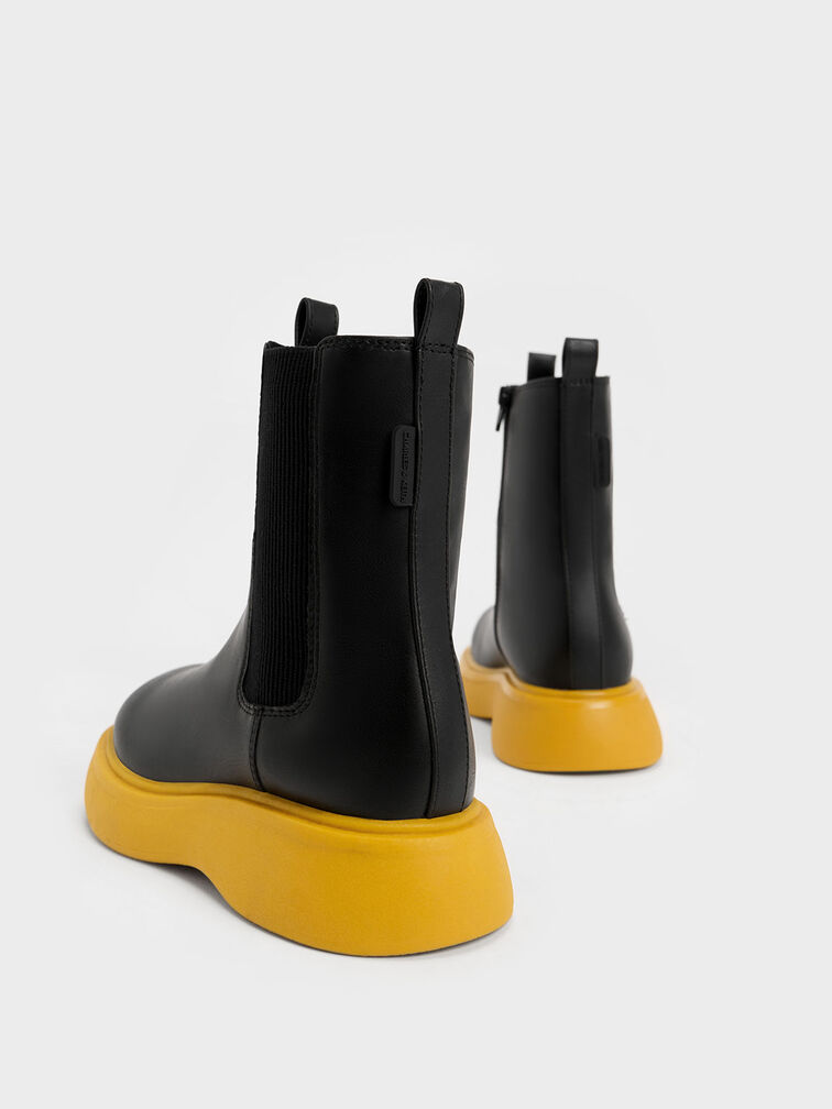 Girls- Double Pull Tab Chelsea Boots, Black, hi-res