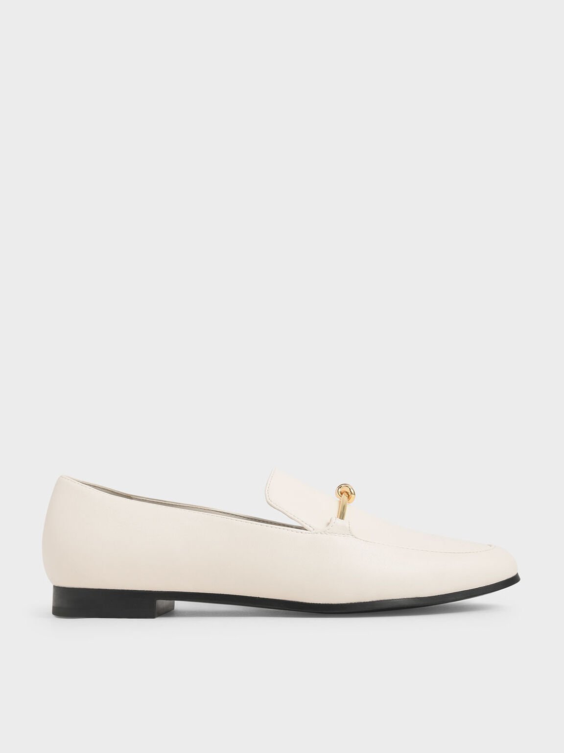 Metallic Knot Accent Loafers, Chalk, hi-res
