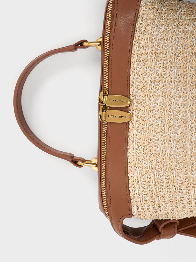 Aurelie Raffia Knotted Top Handle Bag, Multi, hi-res