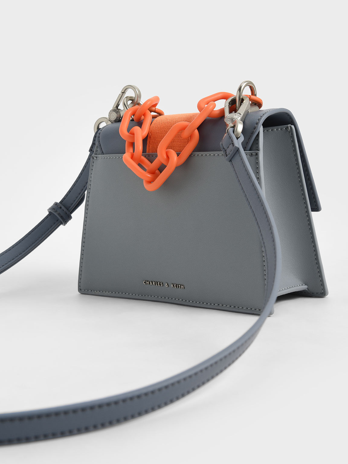 Wren Acrylic Chain-Handle Trapeze Bag, Denim Blue, hi-res