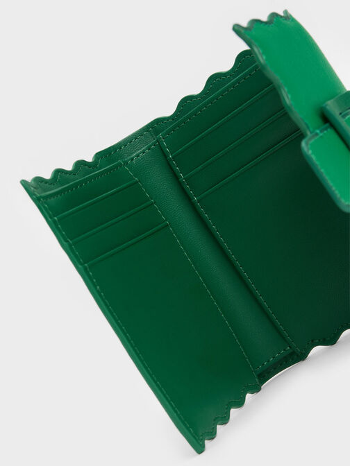 Waverly Scallop-Trim Wallet, Green, hi-res