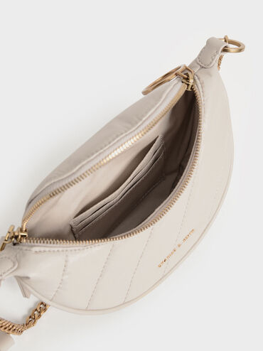 Philomena Wrinkled-Effect Half-Moon Crossbody Bag, Ivory, hi-res